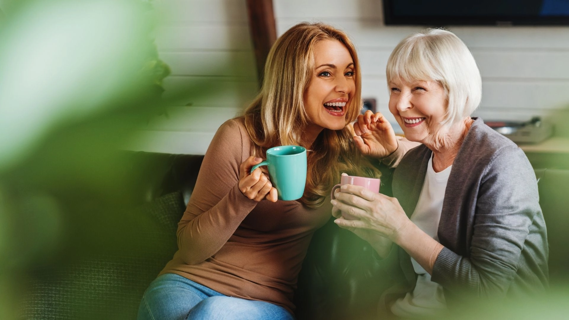 caregiver talking with senior caregiver talking with senior