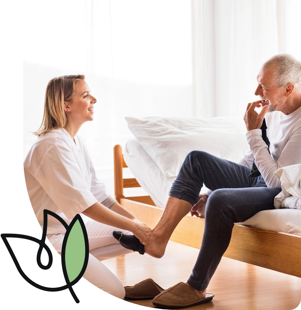 caregiver assisting man with personal care caregiver assisting man with personal care