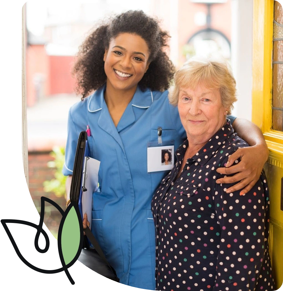 caregiver coming to help