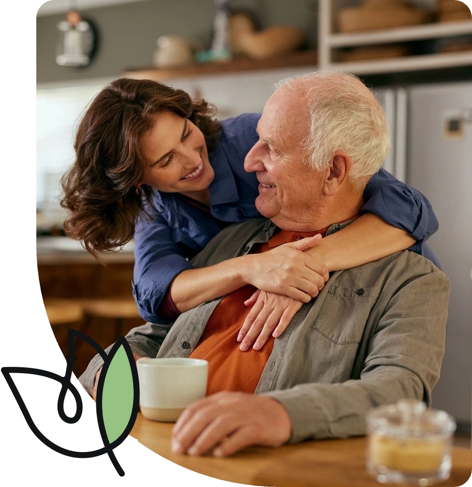 caregiver greeting senior caregiver greeting senior